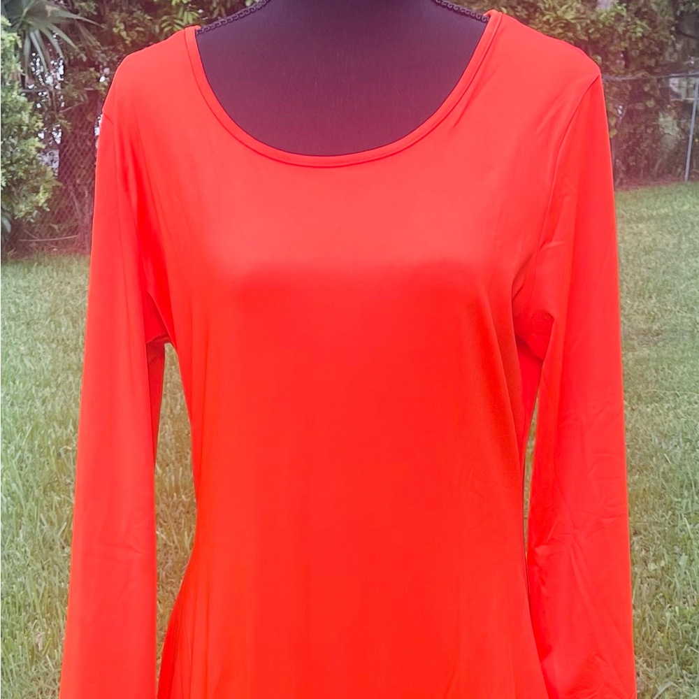 Maxi Dress Size XL Orange Long Sleeve. New without tags